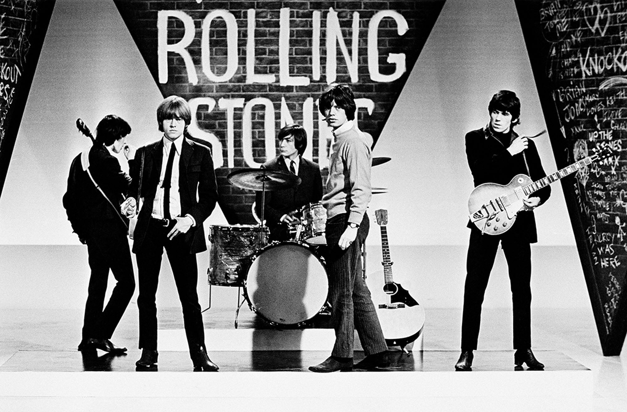 The Rolling Stones during a rehersal for ABC's 'Thank Your Lucky Stars' TV pop music show, 1964.