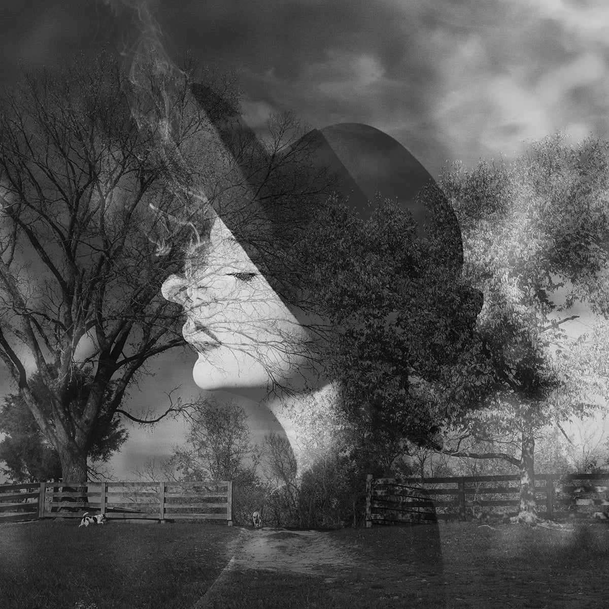 The Lady on the Farm Double Exposure