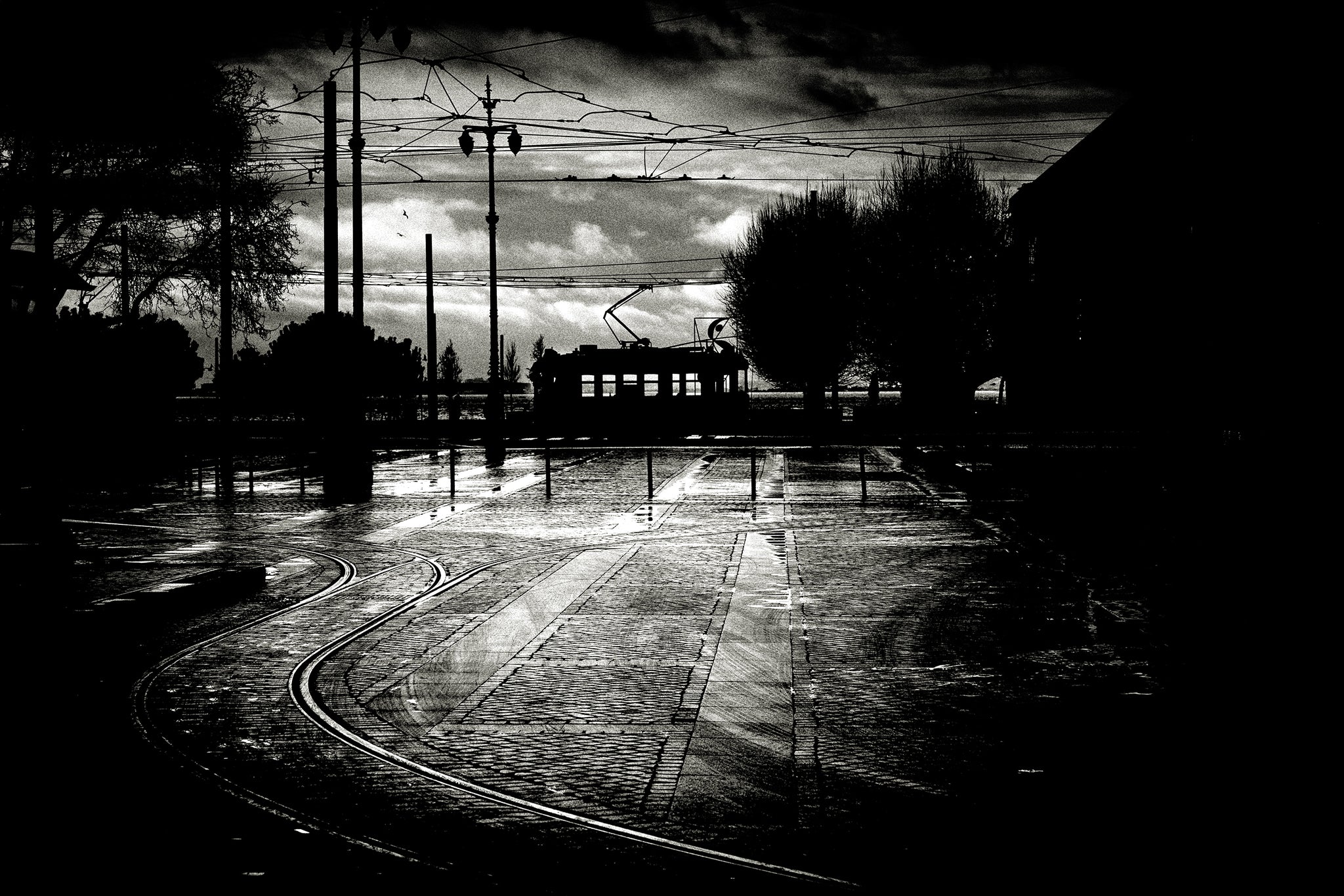 Early morning tram, Lisbon