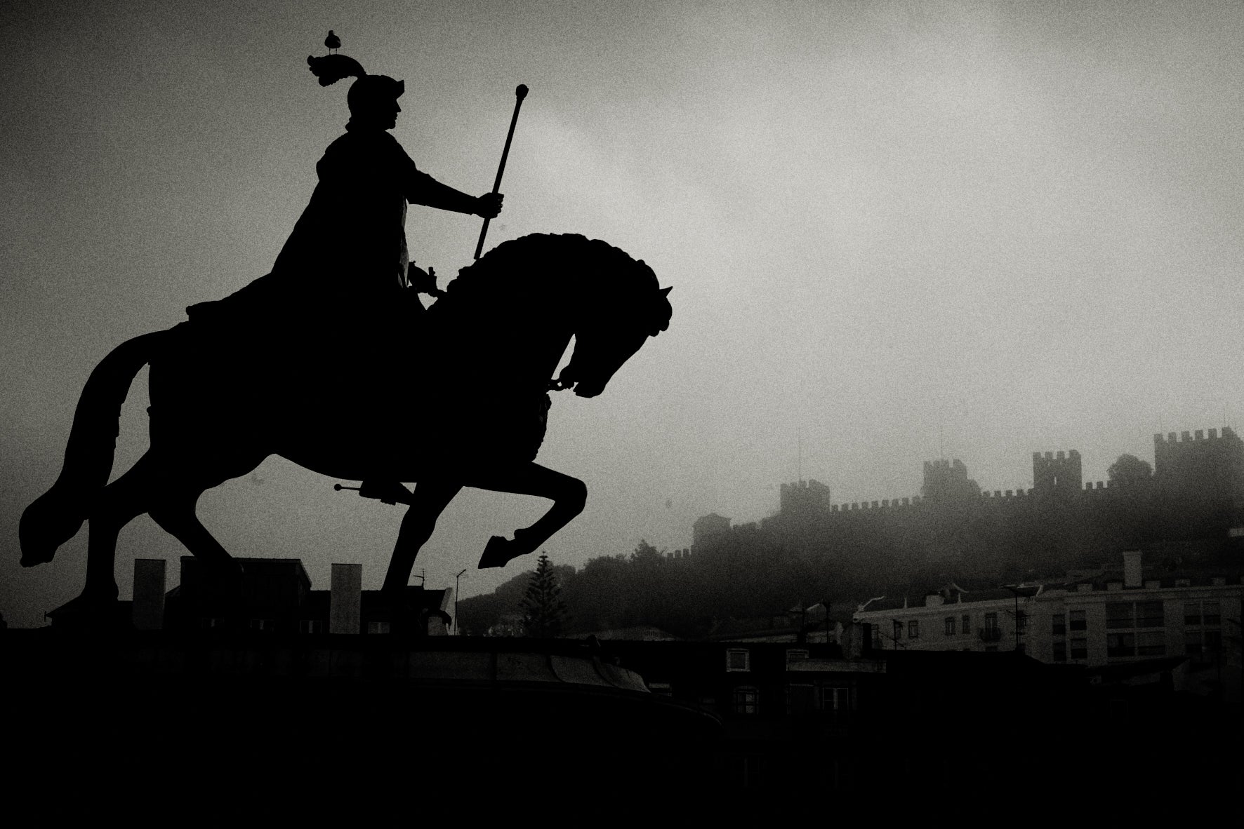 Castelo de Sao Jorge and statue of Joao, Lisbon