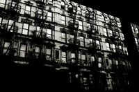 Looking out a cafe window, New York