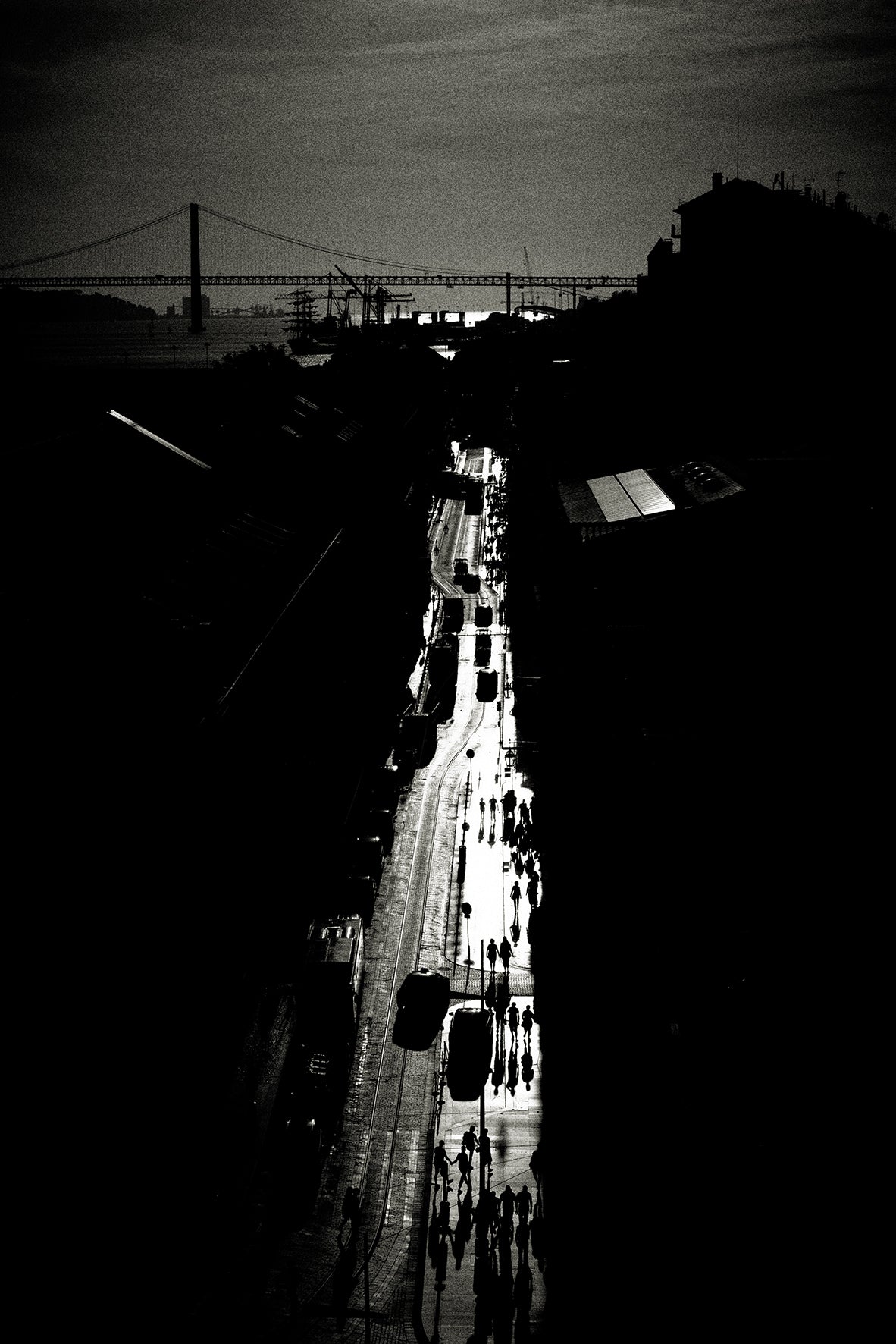 Sunset at Rua do Arsenal, Lisbon