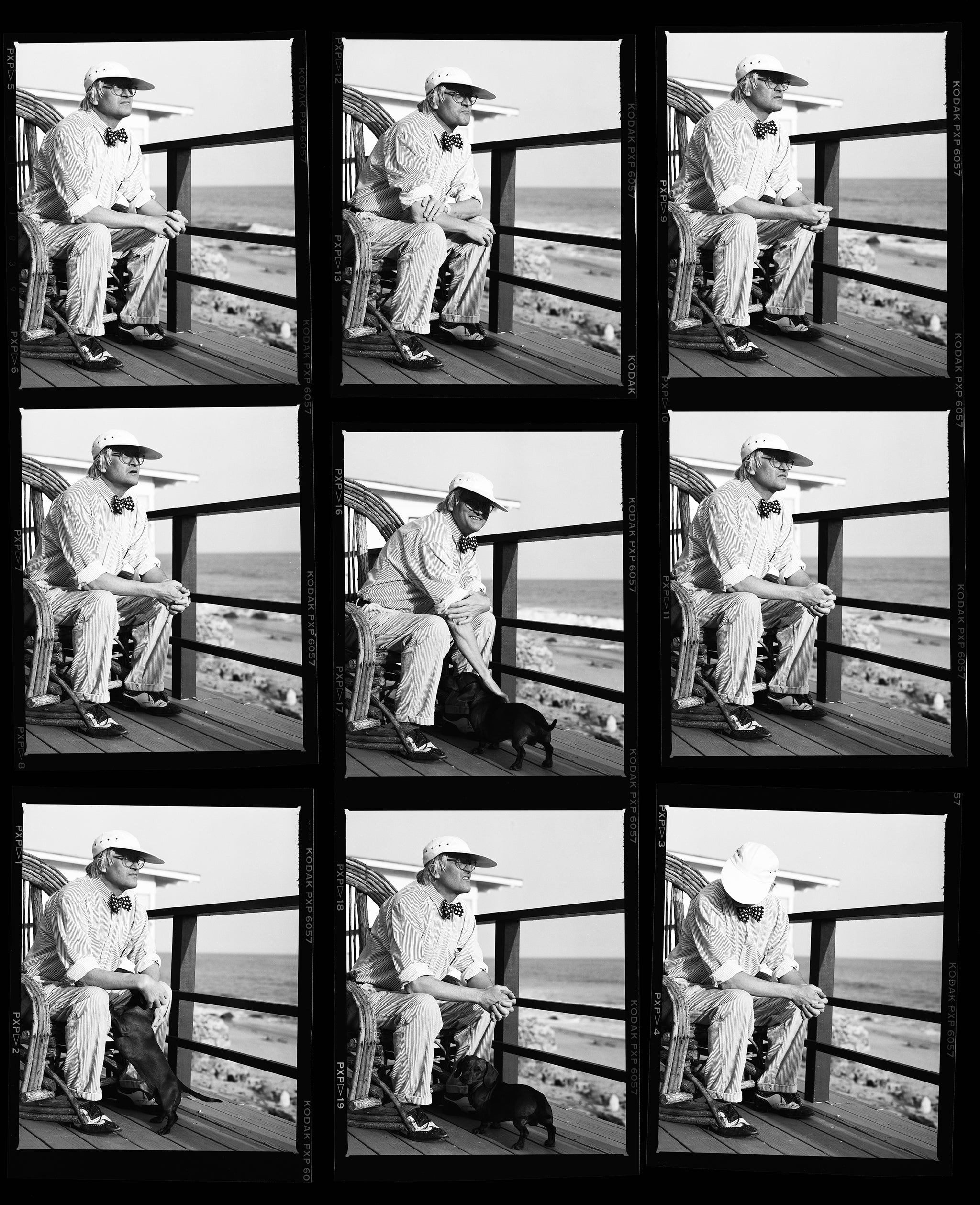 David Hockney (contact sheet) by Greg Gorman, limited edition photography