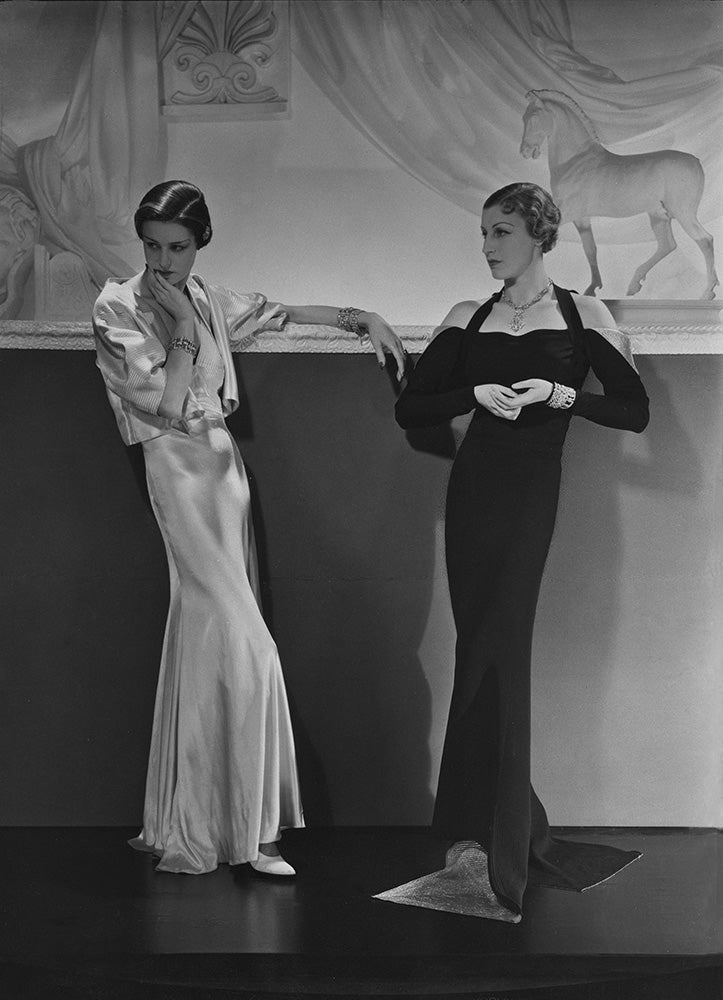 Jeanne Salmand and Mlle Boecler, Evening wear by Lanvin